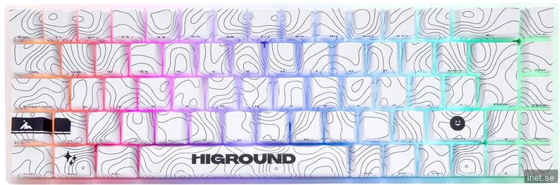 Higround SNOWSTONE Base 65 Hotswap Gaming Tangentbord - ISO Nordic [White Flame] (DEMO)