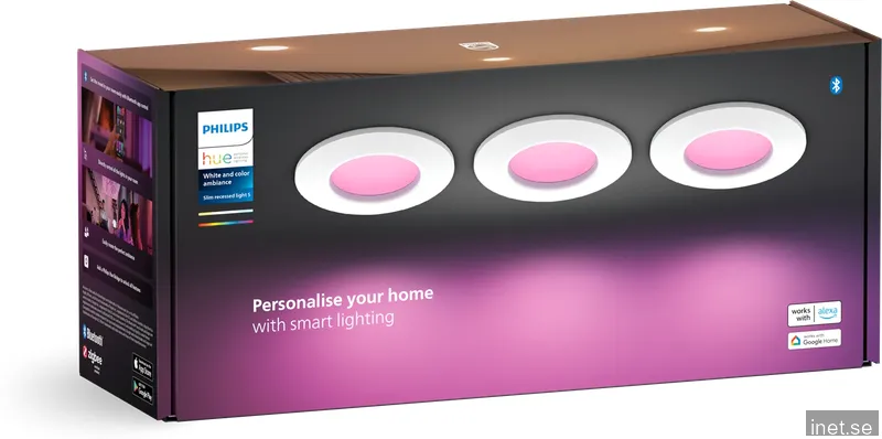 Philips Hue WCA Slim liten infälld LED-lampa 3 pk (vit)