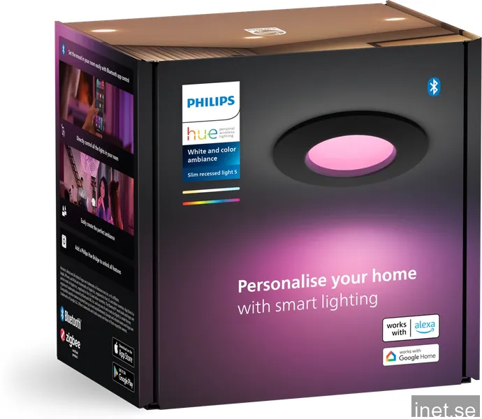 Philips Hue WCA Slim liten infälld LED-lampa (svart)