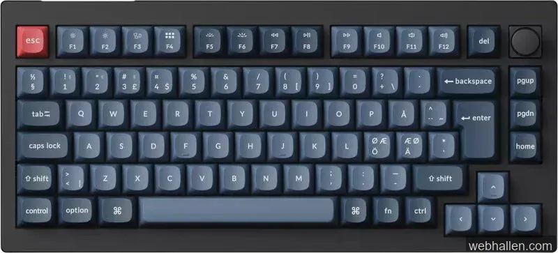 Keychron V1 Max 75% QMK RGB Hotswap Trådlöst Tangentbord [Gateron Jupiter Brown] - ISO