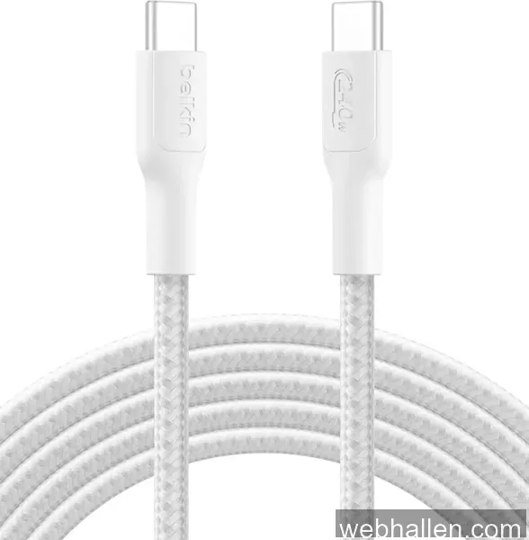 Belkin 240W USB-C laddningskabel (vit)