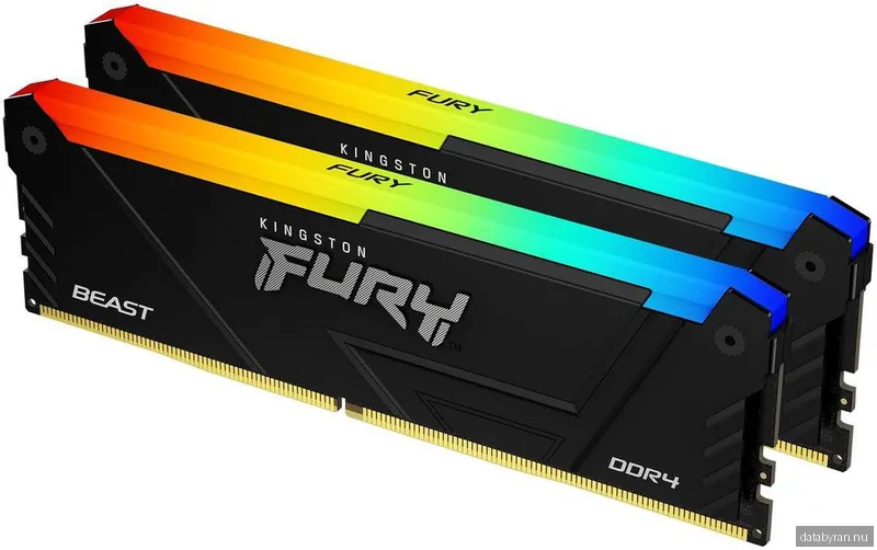64 GB (2x32GB) DDR4-3200 Kingston FURY Beast RGB CL16 - Svart