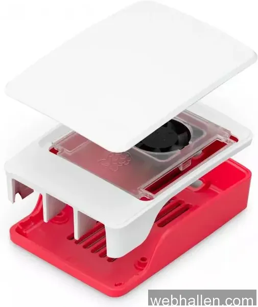 Raspberry Pi 5 Case Red/White with fan