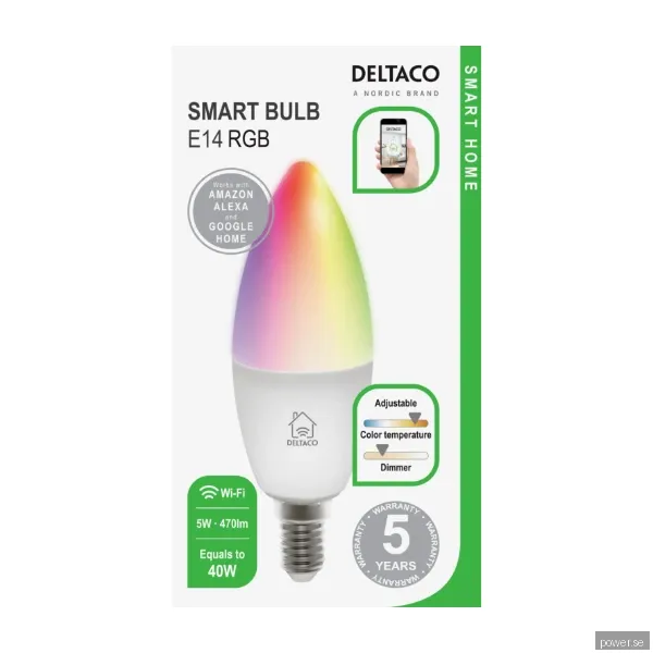 Deltaco Candle smart RGB LED-lampa DEL4350011