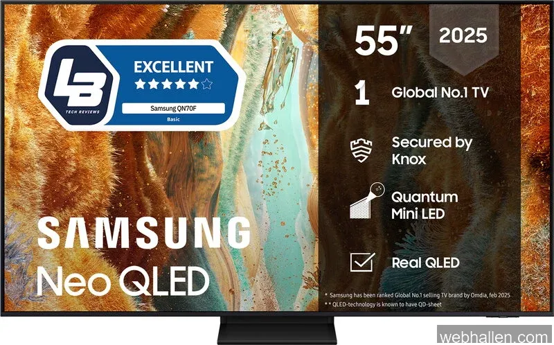 Samsung 55" QN70F Neo QLED 4K Edge Mini LED Smart TV (2025)