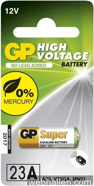 GP Batteries High Voltage Alkaline 23A, 12V, 1-pack