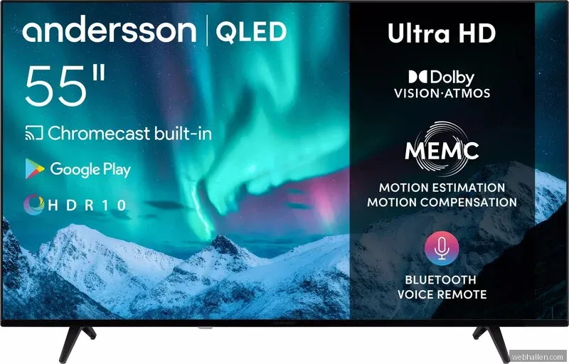 Andersson 55" QLED5550UHD / 4K / QLED / 60 Hz / Android TV (Fyndvara klass 1)