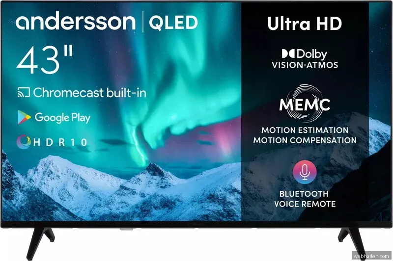 Andersson 43" QLED4350UHD / 4K / QLED / 60 Hz / Android TV (Fyndvara klass 1)
