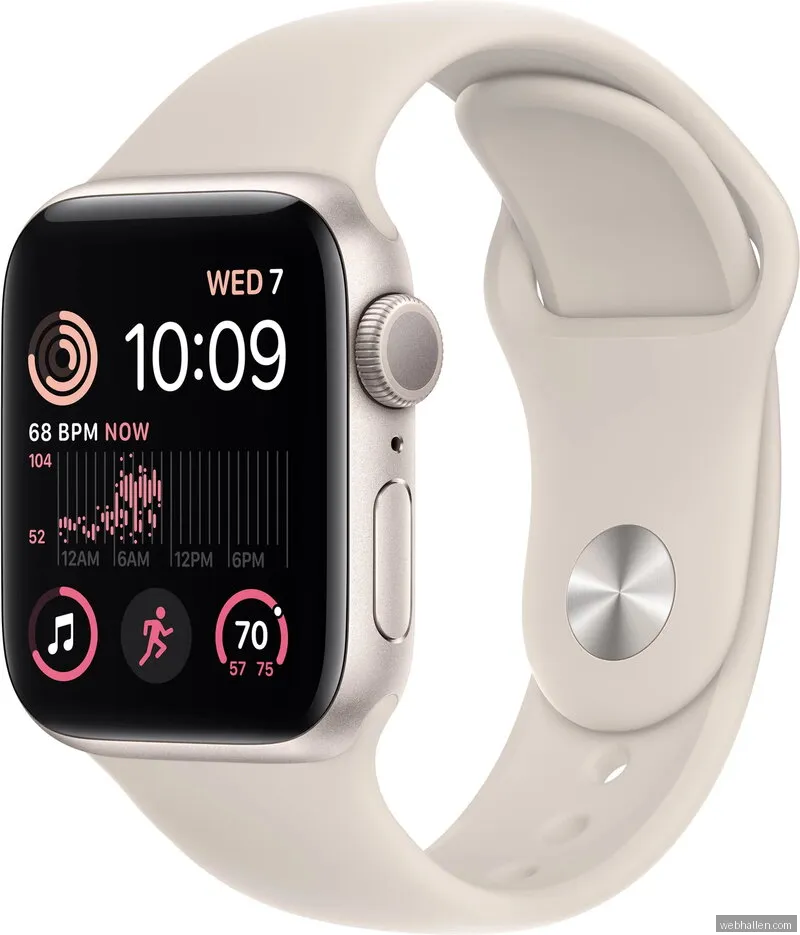 Apple Watch SE GPS 40 mm Stjärnglans aluminiumboett med Stjärnglans sportband - regular