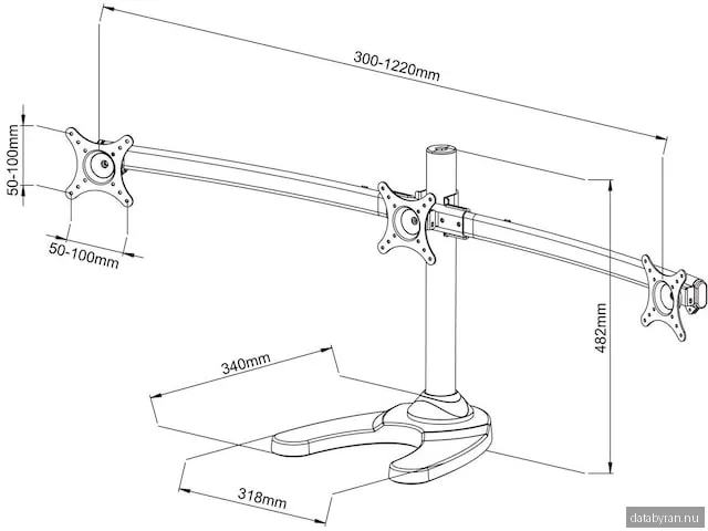 iiglo Skärmstativ MS300 för 3 x 13"-24"