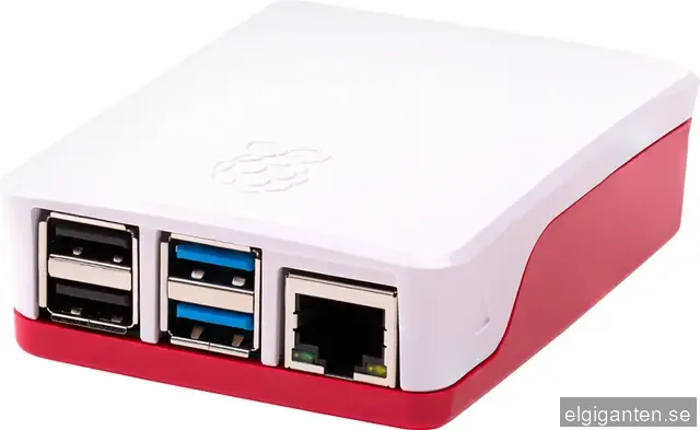 Raspberry Pi 4 officiellt skal, röd/vit