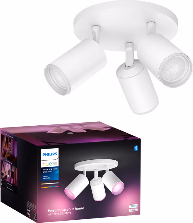 Philips Hue Fugato Plate/Spiral 3x5.7W Spots - White
