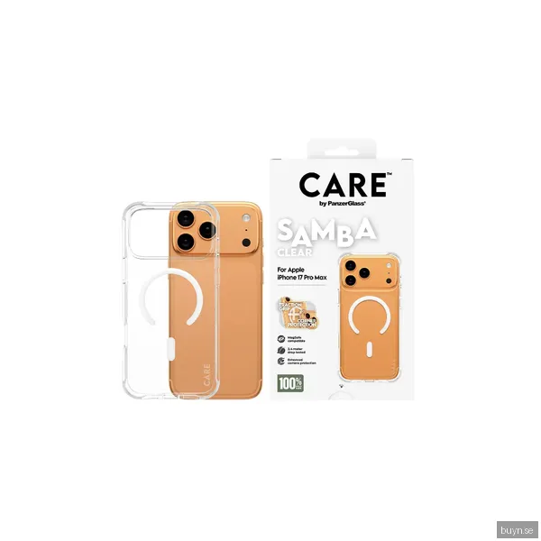 CARE by PanzerGlass Fashionable Case Samba Transparent w. White MagSafe iPhone 17 Pro Max