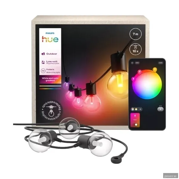 Philips Hue Festavia Globe utomhusljusslingor, 7m