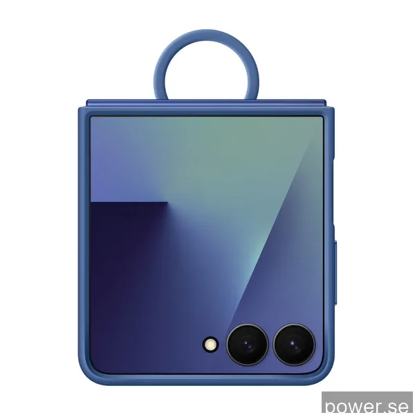 Samsung Galaxy Z Flip 7 silikonfodral med ring (blå)