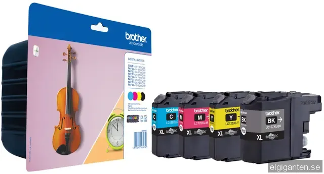 Brother XL Bläckpatroner LC-127XLVAL Cyan Magenta Gul Svart