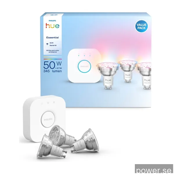 Philips Hue Essentials LED-lampa 3W GU10 (3-pack)
