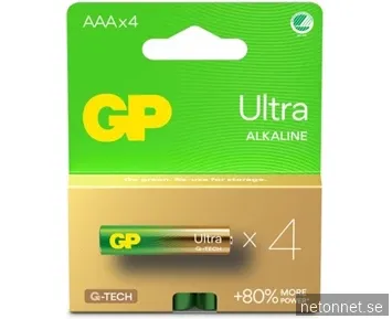 GP Ultra Alkaline AAA Svanenmärkt 4-pack