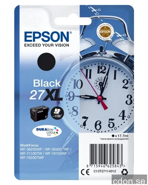 Epson bläckpatron DuraBrite Ultra 27XL Svart