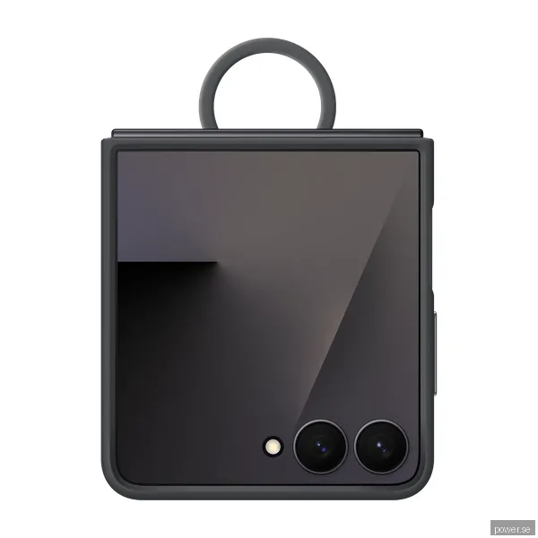 Samsung Galaxy Z Flip 7 silikonfodral med ring (svart)