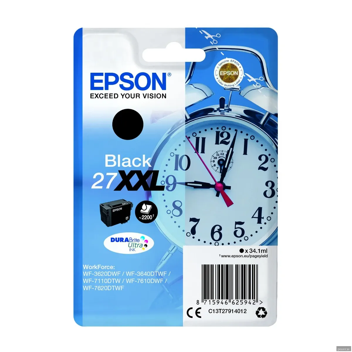Epson bläckpatron DuraBrite Ultra 27XXL Svart