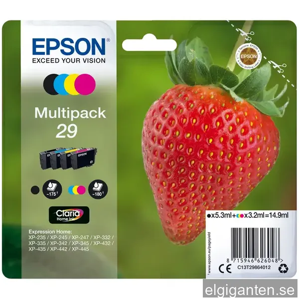 Epson bläckpatron multipack Claria Home 29 Cyan Magenta Gul Svart