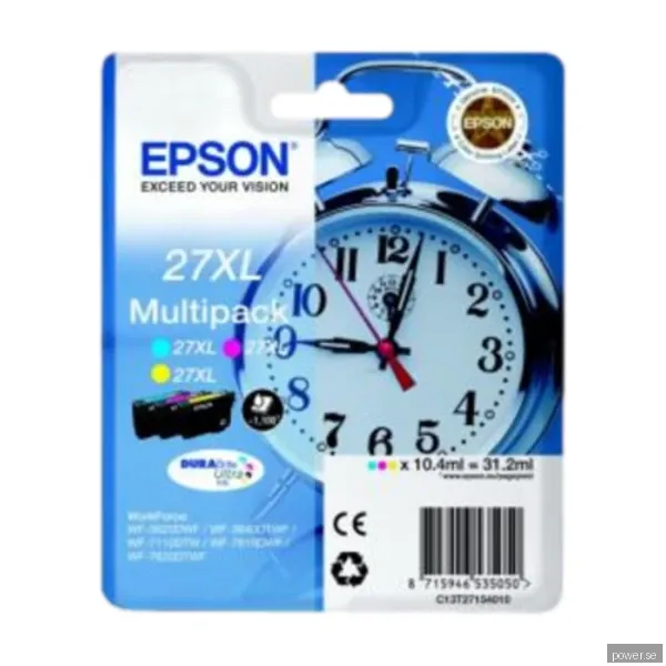 Epson bläckpatroner DuraBrite Ultra 27XL Cyan Magenta Gul