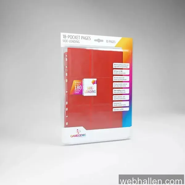 Gamegenic Sideload 9-Pocket Pages Red (10 Pages)