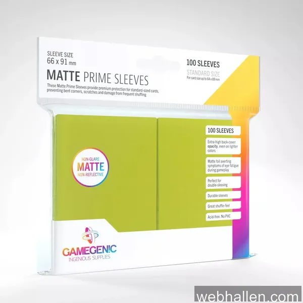 Gamegenic Matte Prime Sleeves Lime (100 st)