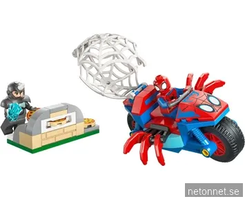 LEGO Spidey på sin motorcykel mot Rhino 11206