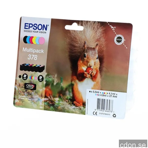 Epson 378 Multipack 6-Pack (black yellow cyan magenta light magenta light cyan)