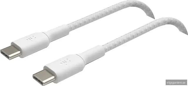 Belkin BOOST CHARGE USB-C till USB-C flätad kabel 1 m (vit)