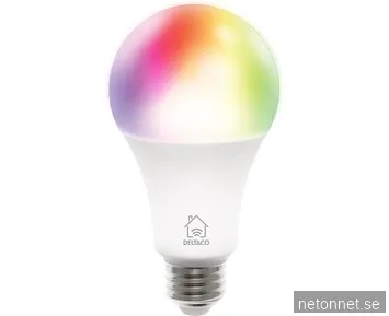 Deltaco Smart - LED light bulb - E27 - 9 W - RGB light - 2700-6500 K - white