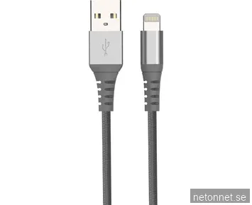 Andersson Lightning Flätad Kabel 2.4A - 1,5m - Grå