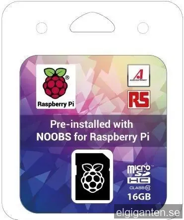 Raspberry Pi 4 16 GB Sd-kort med noobs