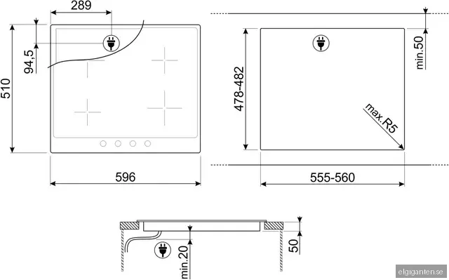 Smeg Serie Cortina Induktionshäll SI764AOM (60cm)