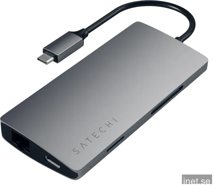 Satechi Aluminum Multi-Port Adapter V2 - USB-C - 3-Port USB-A - 1× HDMI - 1GbE