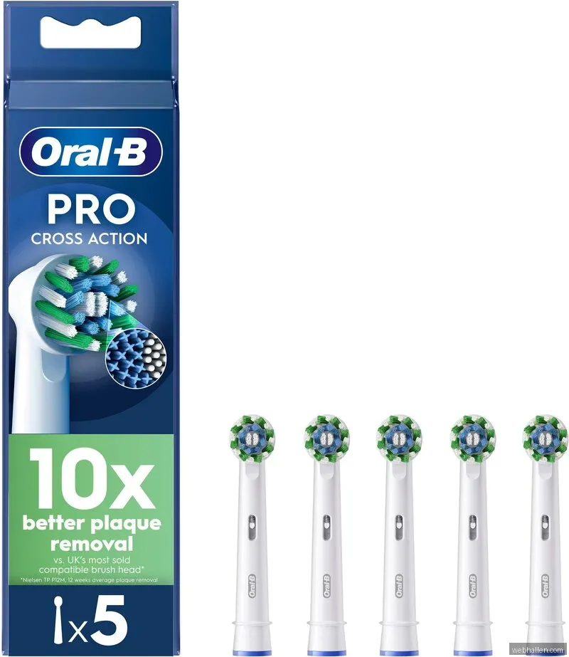 Oral-B Pro Cross Action Borsthuvuden 5-pack - Vit