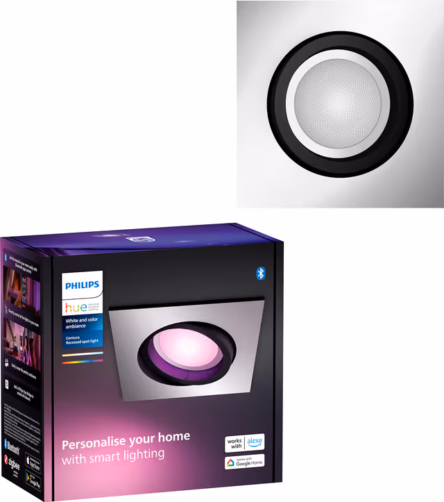 Philips Hue Centura Infälld Spotlight Kvadrat - Aluminium