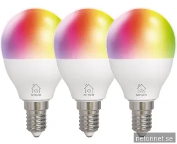 Deltaco Smart - LED light bulb - E14 - 5 W - RGB light - 2700-6500 K - white (pack of 3)