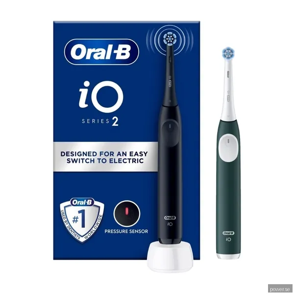 Oral-B iO2 Duo eltandborste, Night Black & Forest Green