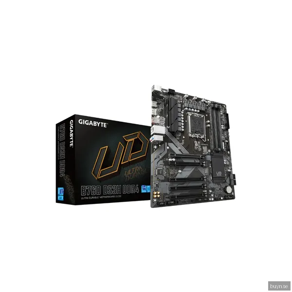GIGABYTE B760 DS3H DDR4 Moderkort - Intel B760 - Intel LGA1700 - DDR4 RAM - ATX