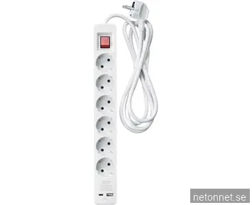 Andersson PWS-C2000 - Power Strip 6-Socket USB-A + USB-C 3m, white