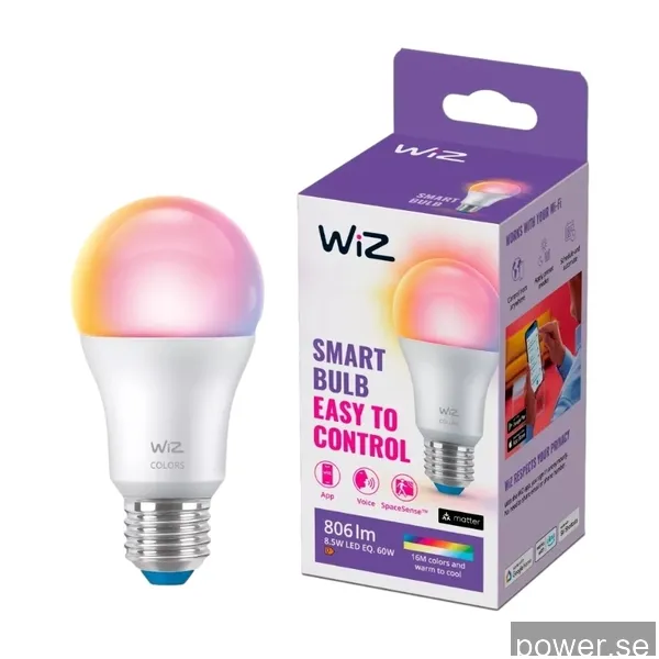 WiZ Wi-Fi BLE 60W A60 E27 822-65 RGB 1PF/6