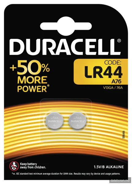 Batteri Duracell LR44, 2-pack