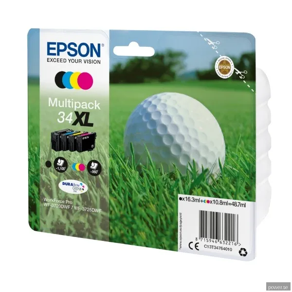 Epson Golf Ball multipack 4-Colours 34Xl Durabrite Ultra ink