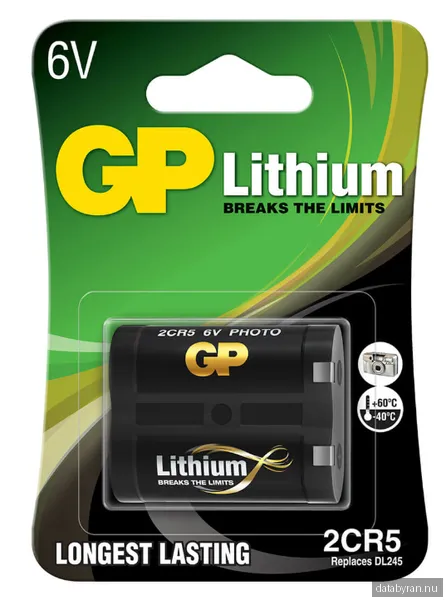 Batteri GP Batteries Lithium 2CR5, 6V