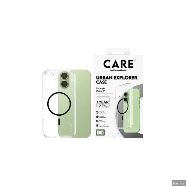 PanzerGlass CARE iPhone 17 Urban Explorer skal (transparent/svart)
