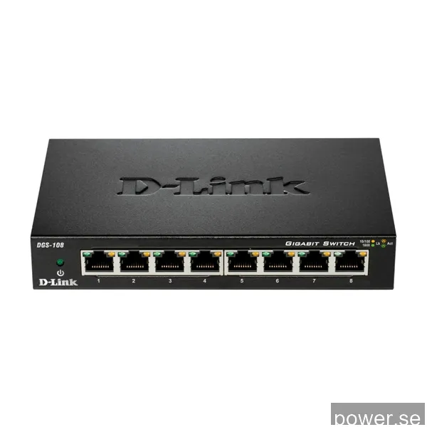 D-Link DGS-108 8-Port Gigabit Nätverksswitch