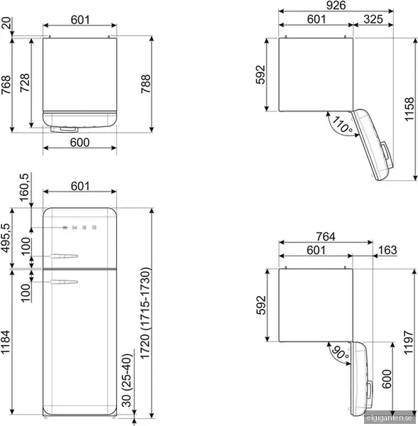 Smeg 50's Style FAB30RLI5 kyl/frys